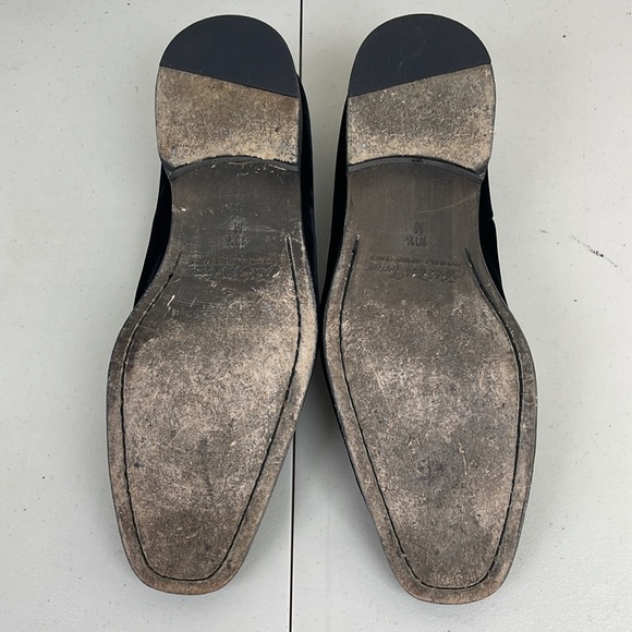 Saks Fifth Avenue COLLECTION Velvet Loafers Sz 10.5 M black - Picture 5 of 12